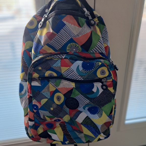 Kipling Multicolor Geometric Backpack - Picture 1 of 3